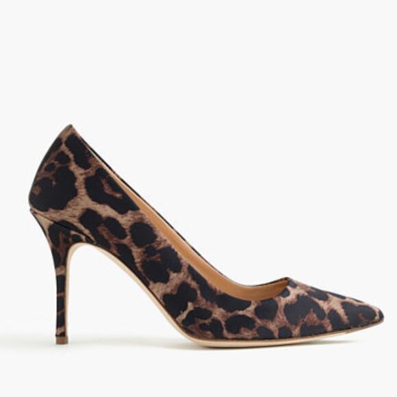 J. Crew Elsie Leopard Pumps Womens Size 8 Brown & Black Pointed Stiletto Heels - Picture 1 of 12